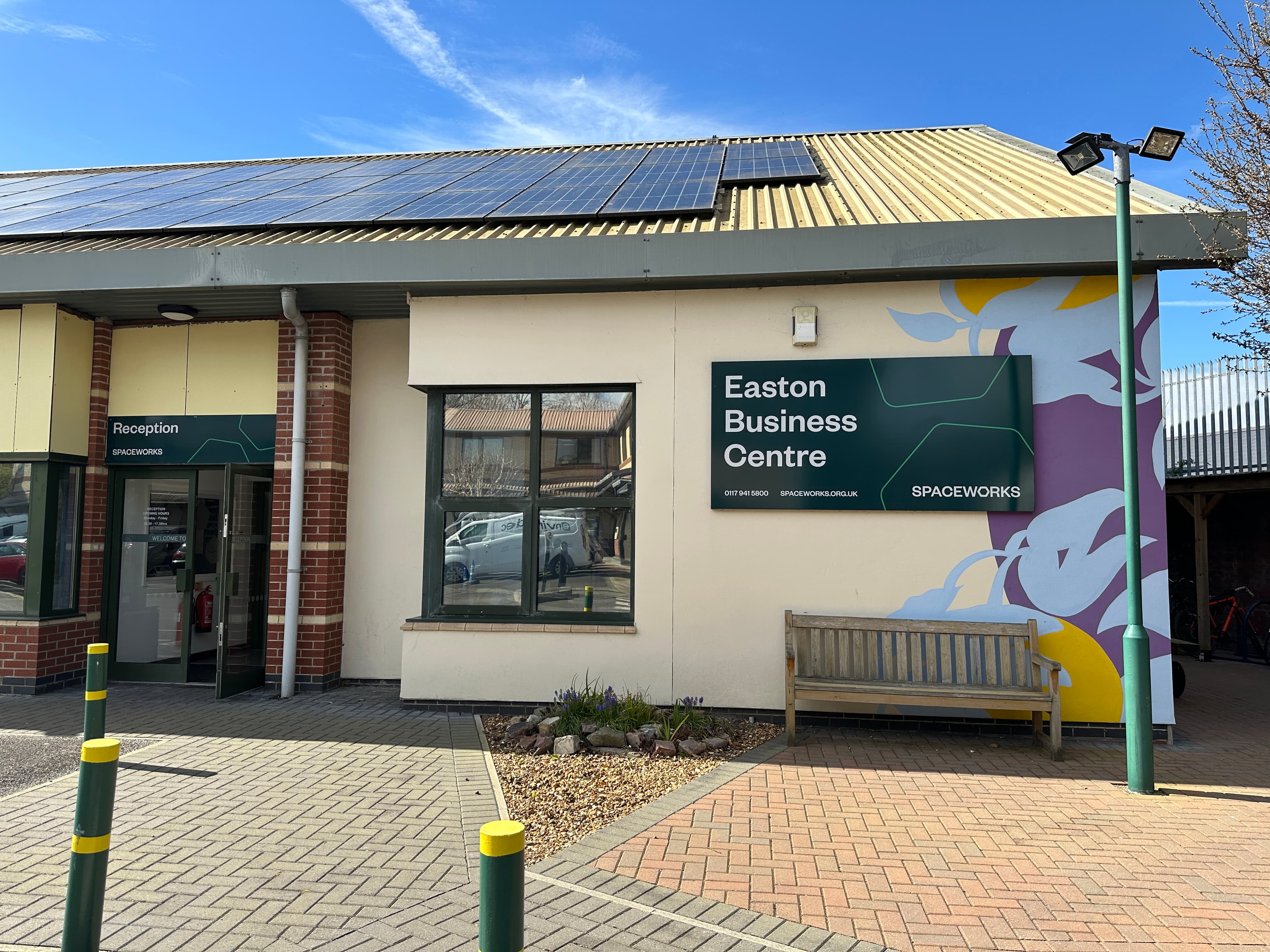 The exterior of the SpaceWorks venue at Easton Business Centre, Bristol