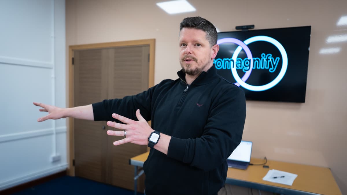 Nick mid-session teaching a CoMagnify workshop